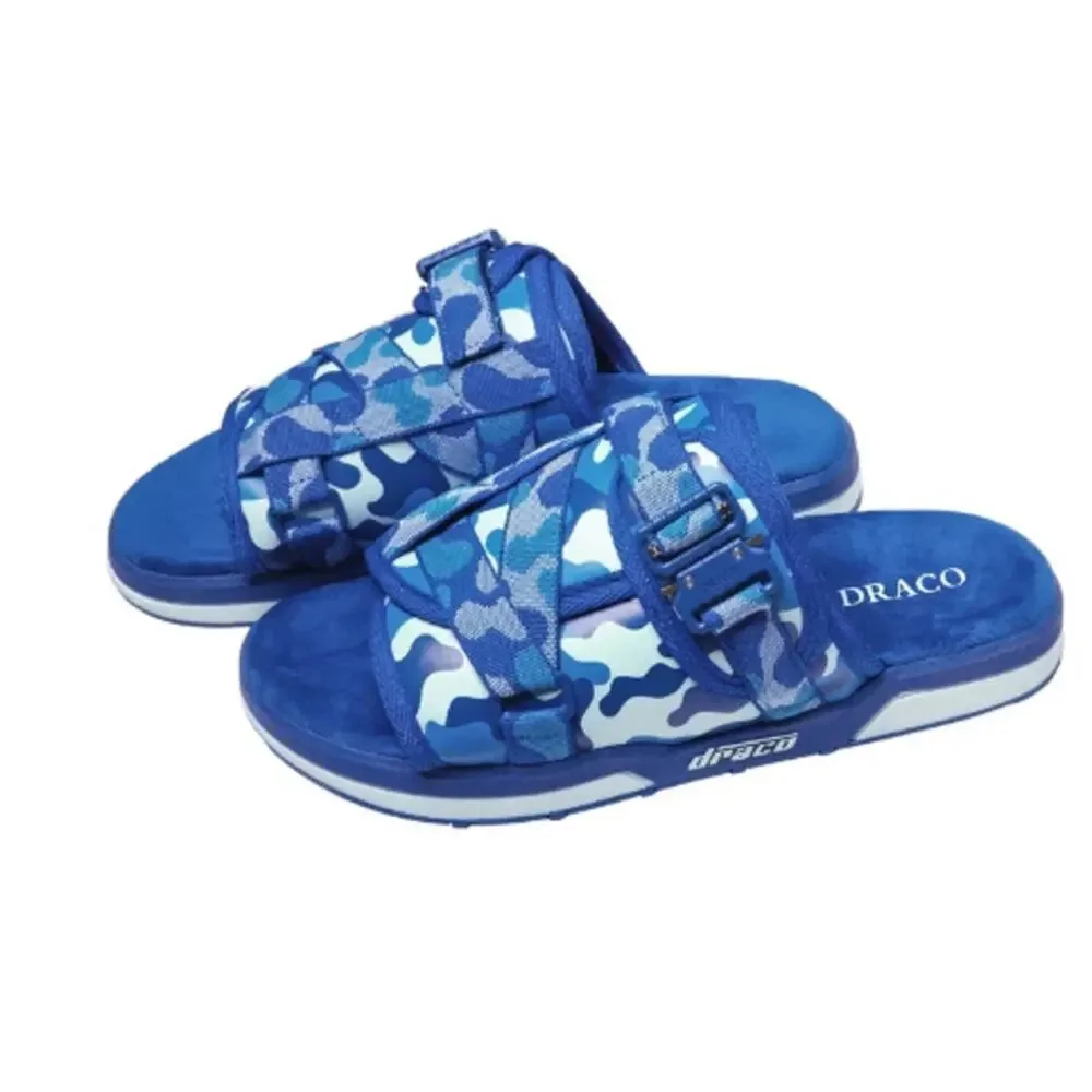 Draco Men's Blue Camo Slide Sandals Size 5-6